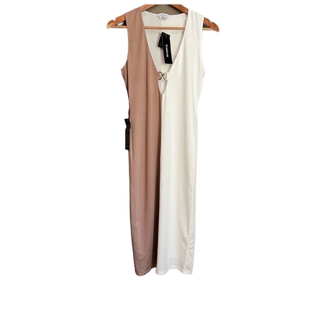 NWT! Bebe colour block hardware detail dress